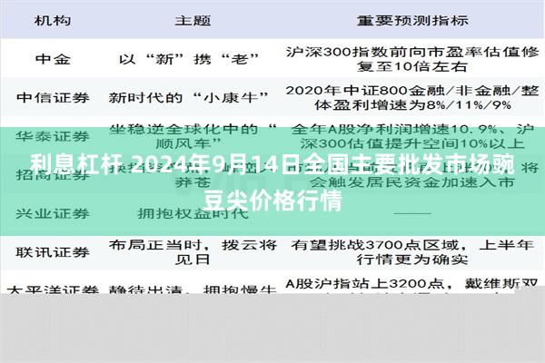 利息杠杆 2024年9月14日全国主要批发市场豌豆尖价格行情