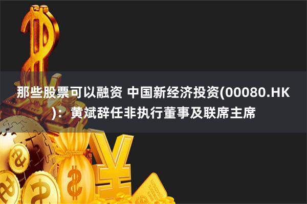 那些股票可以融资 中国新经济投资(00080.HK)：黄斌辞任非执行董事及联席主席