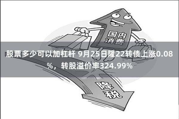 股票多少可以加杠杆 9月25日隆22转债上涨0.08%，转股溢价率324.99%